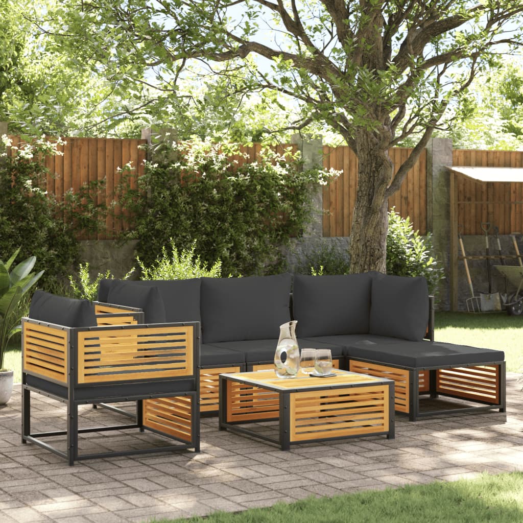 12-Tlg. Garten-Sofagarnitur Mit Kissen Massivholz Akazie