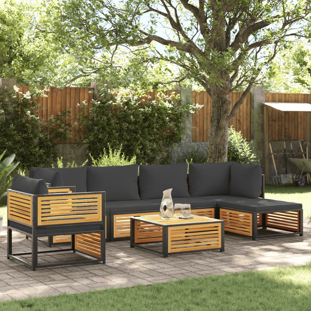 12-Tlg. Garten-Sofagarnitur Mit Kissen Massivholz Akazie