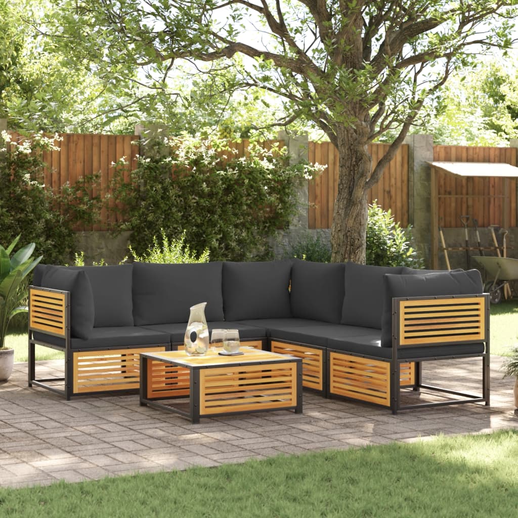 12-Tlg. Garten-Sofagarnitur Mit Kissen Massivholz Akazie
