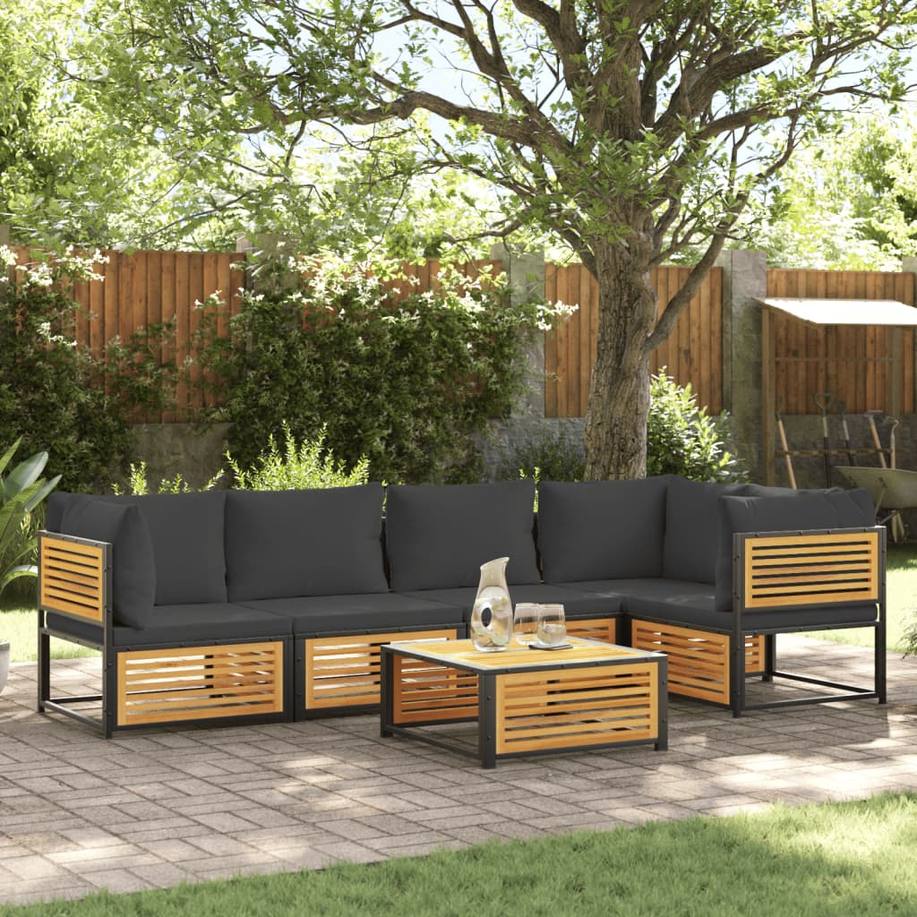 12-Tlg. Garten-Sofagarnitur Mit Kissen Massivholz Akazie