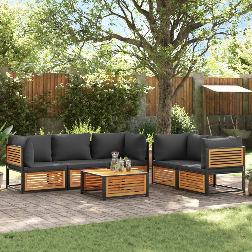 12-Tlg. Garten-Sofagarnitur Mit Kissen Massivholz Akazie
