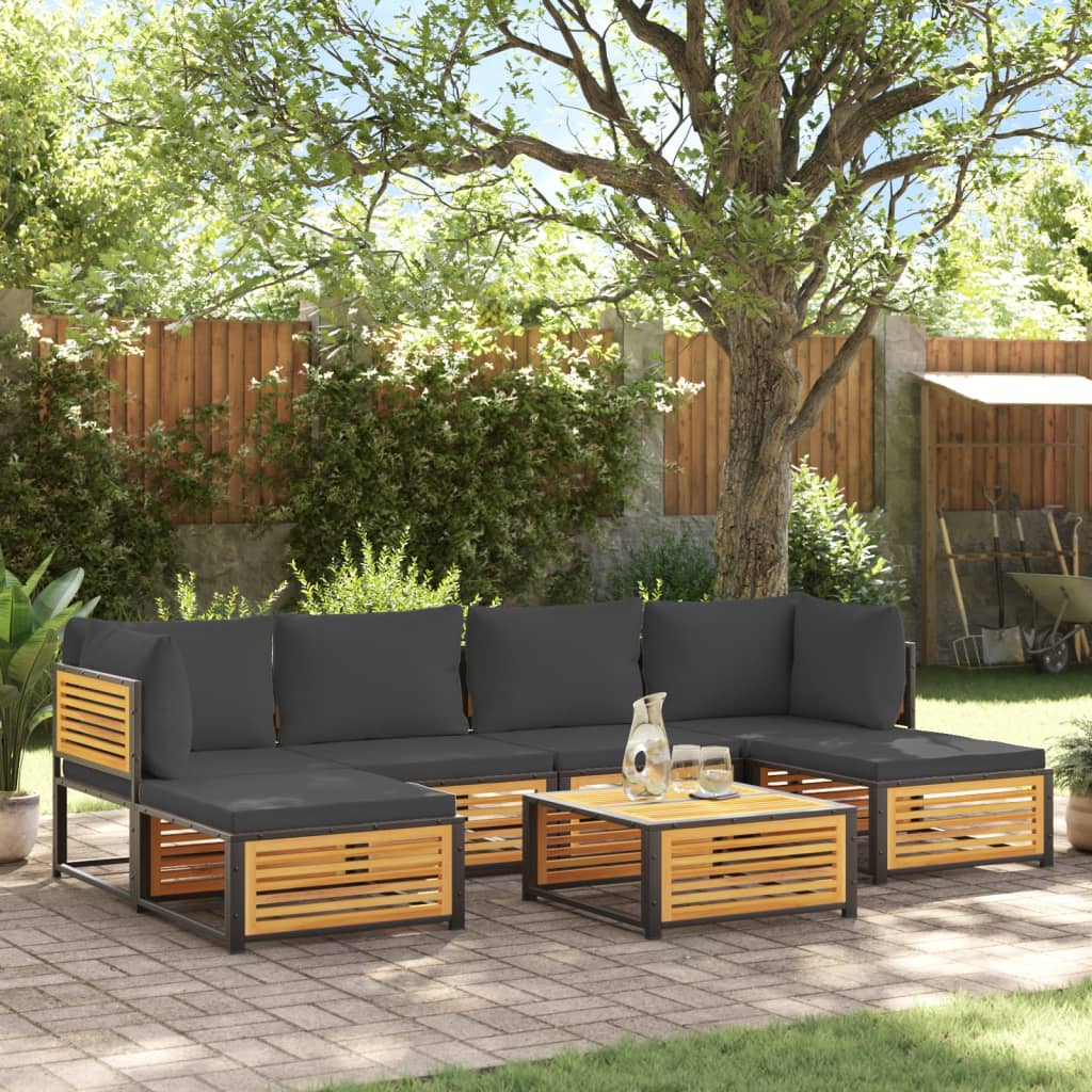 12-Tlg. Garten-Sofagarnitur Mit Kissen Massivholz Akazie