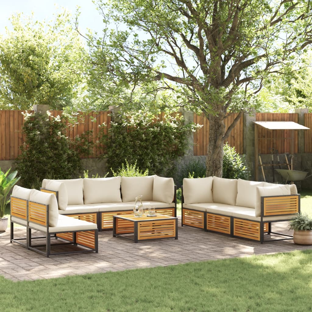12-Tlg. Garten-Sofagarnitur Mit Kissen Massivholz Akazie