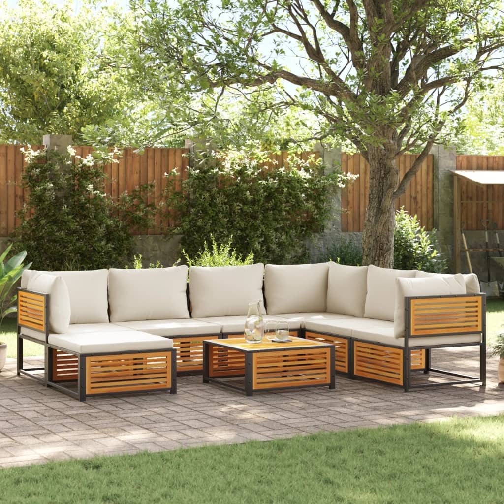 12-Tlg. Garten-Sofagarnitur Mit Kissen Massivholz Akazie