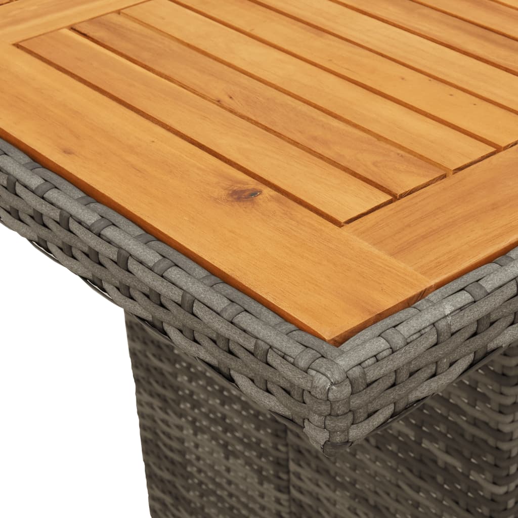11-Tlg. Garten-Essgruppe Mit Kissen Grau Poly Rattan