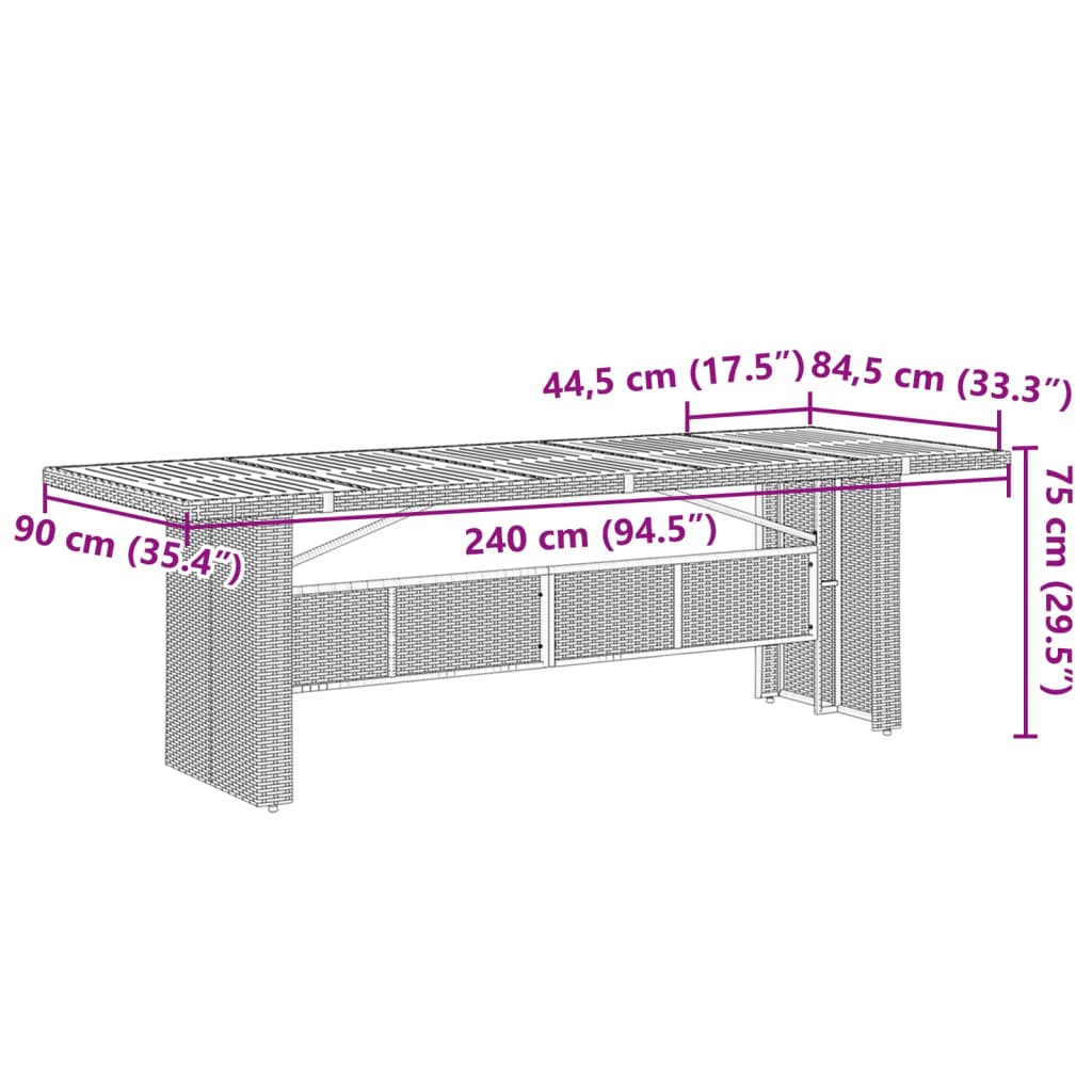 11-Tlg. Garten-Essgruppe Mit Kissen Grau Poly Rattan