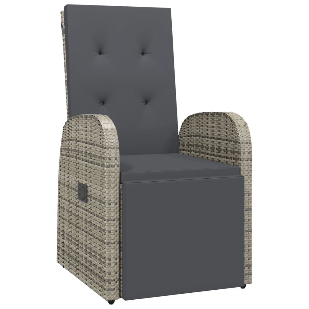 11-Tlg. Garten-Essgruppe Mit Kissen Grau Poly Rattan