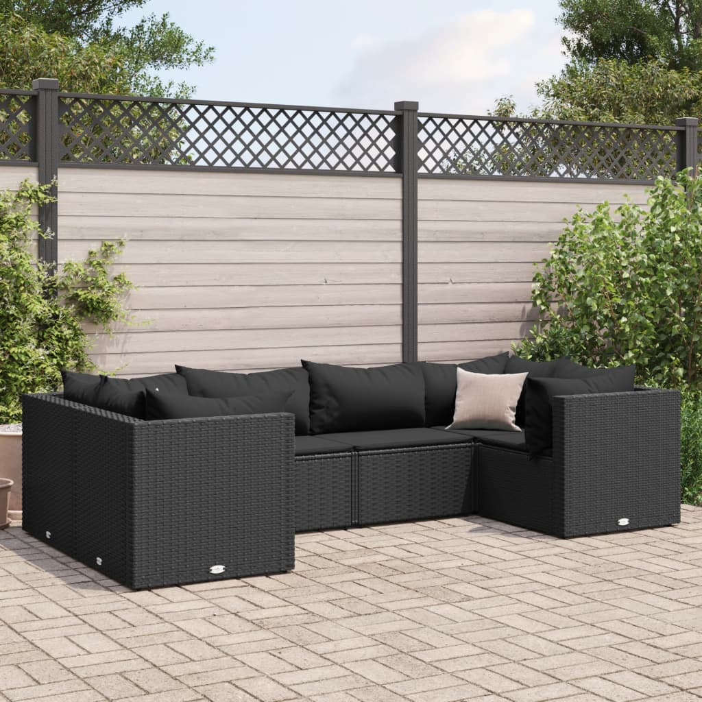 10-Tlg. Garten-Lounge-Set Mit Kissen Poly Rattan