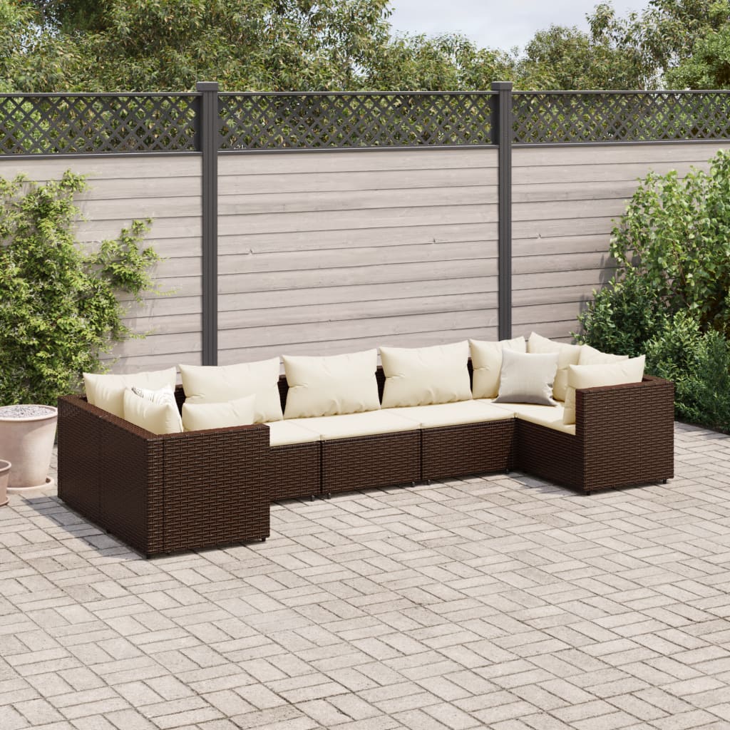 10-Tlg. Garten-Lounge-Set Mit Kissen Poly Rattan