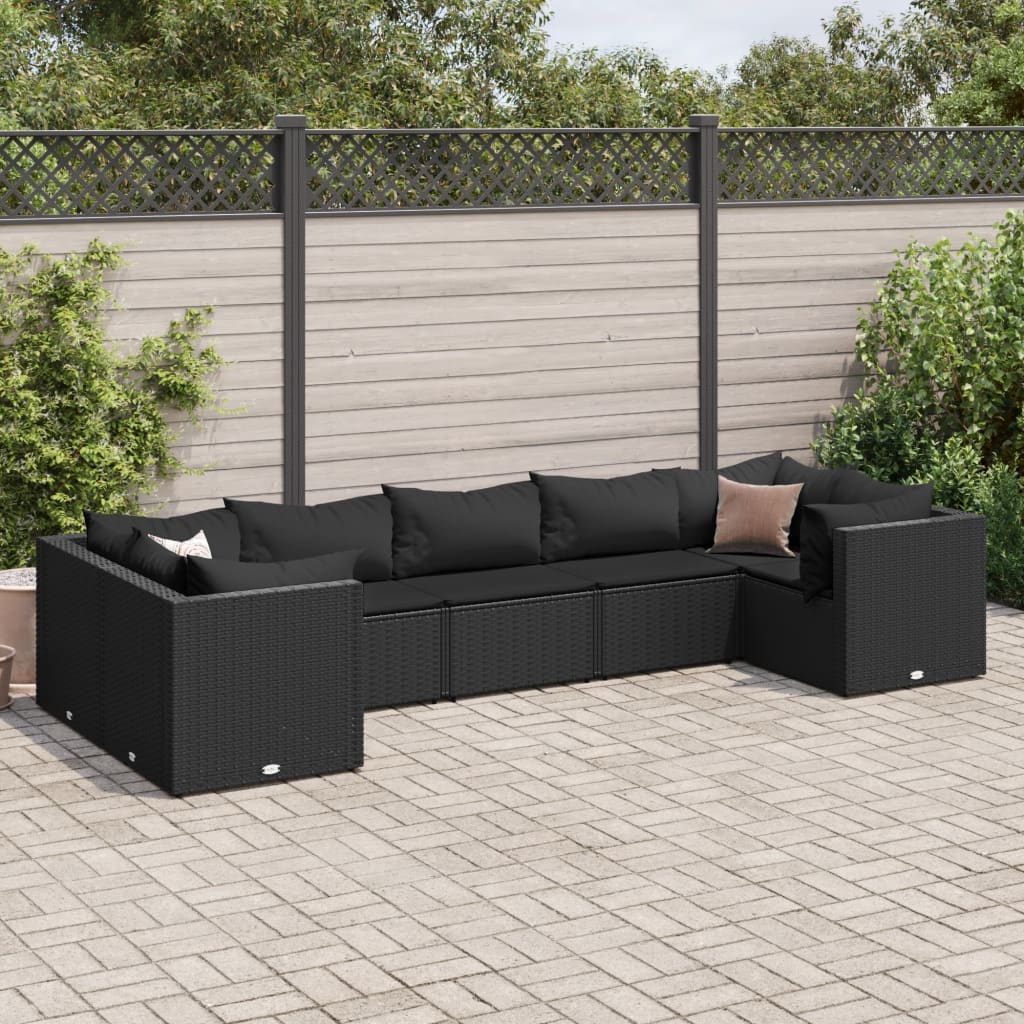 10-Tlg. Garten-Lounge-Set Mit Kissen Poly Rattan