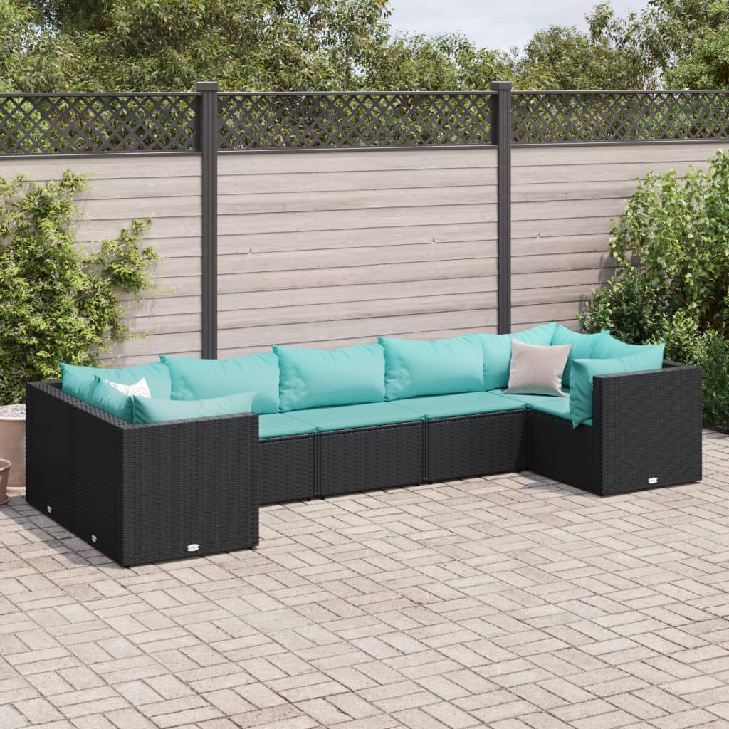 10-Tlg. Garten-Lounge-Set Mit Kissen Poly Rattan