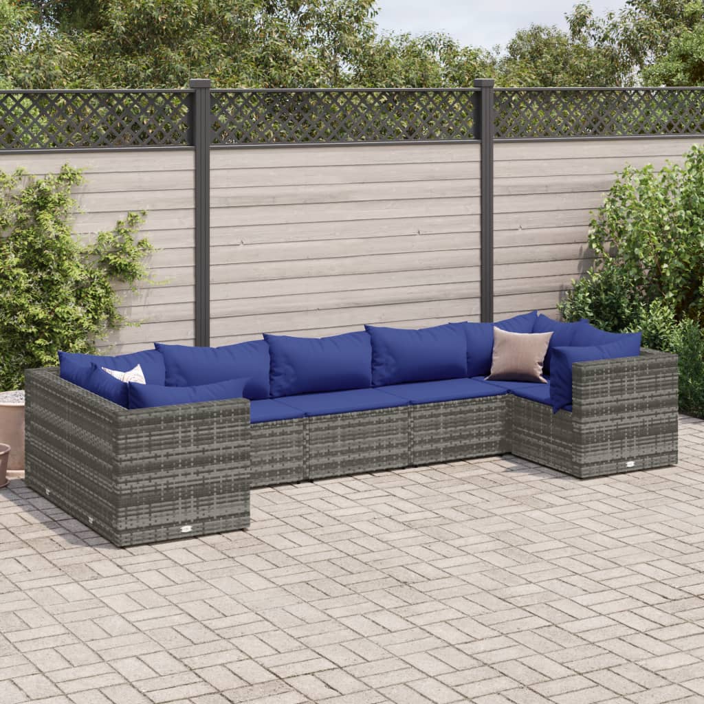 10-Tlg. Garten-Lounge-Set Mit Kissen Poly Rattan