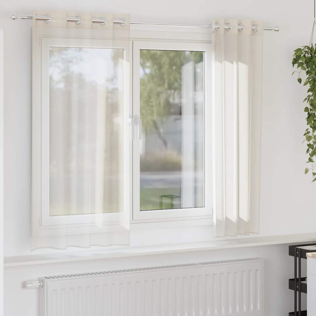 Voile Vorhänge Mit Lasche 2 Stk. Creme