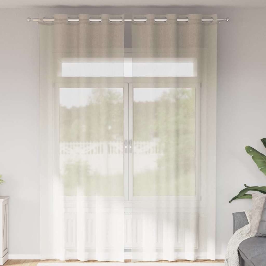 Voile Vorhänge Mit Lasche 2 Stk. Creme
