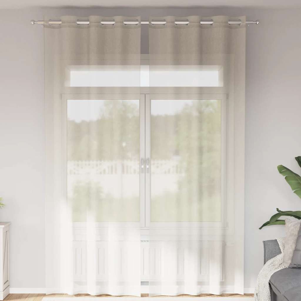 Voile Vorhänge Mit Lasche 2 Stk. Creme