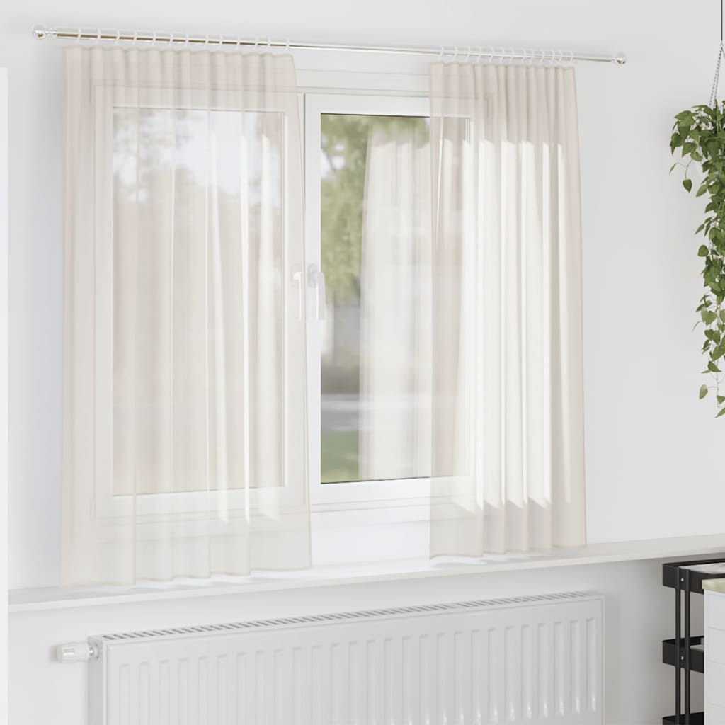 Voile Vorhänge Mit Lasche 2 Stk. Creme