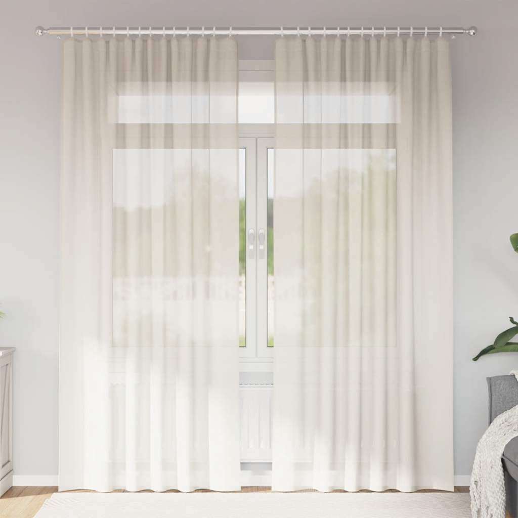 Voile Vorhänge Mit Lasche 2 Stk. Creme