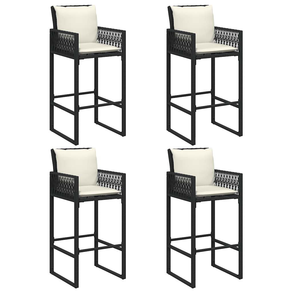 5-Tlg. Gartenbar-Set Mit Kissen Poly Rattan Akazie