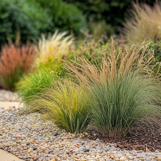 Florastore Ziergras-Set - 6 Stk - Stipa, Festuca, Carex - Höhe 15-25Cm - ⌀11Cm