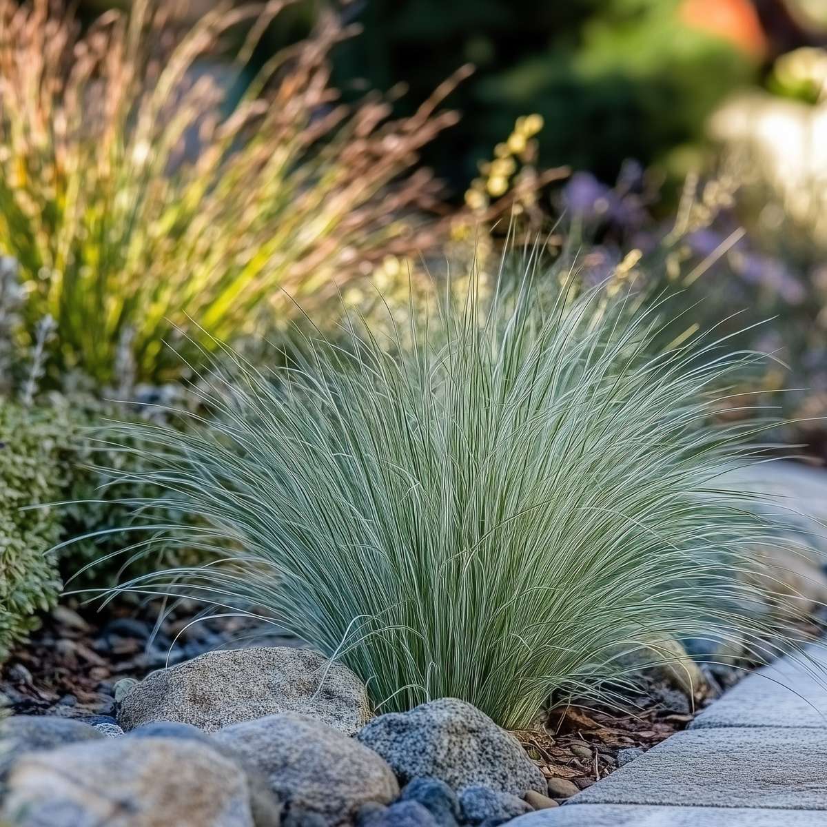 Florastore Ziergras-Set - 6 Stk - Stipa, Festuca, Carex - Höhe 15-25Cm - ⌀11Cm