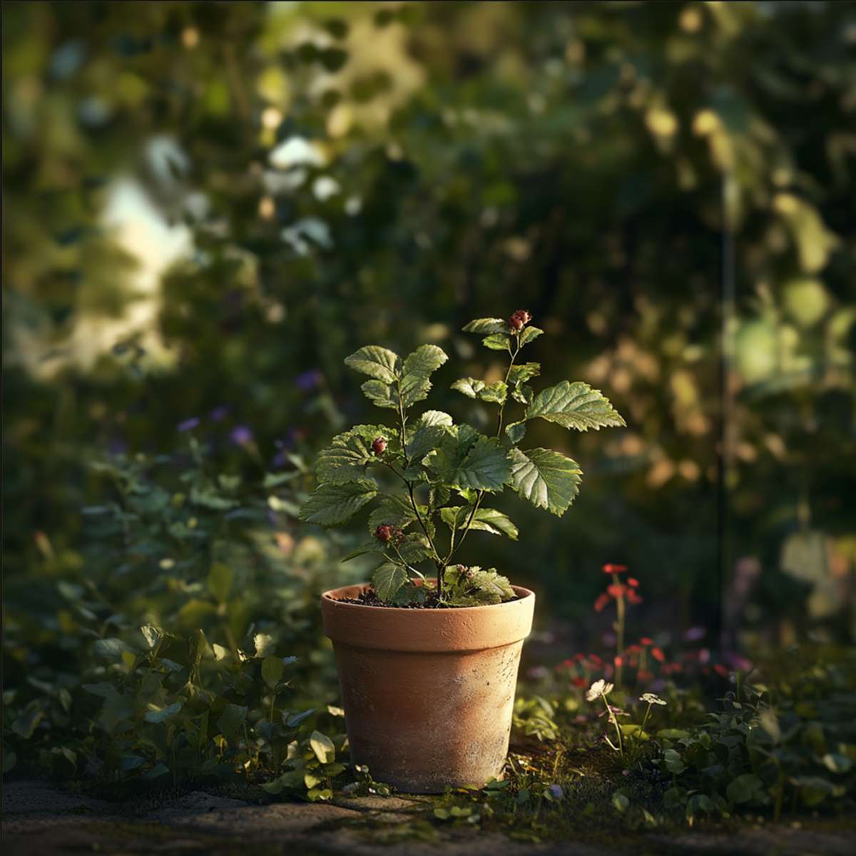 Florastore Brombeerpflanzen - 2 Stk - Rubus Fruticosus 'Thornfree' - Höhe 50-60Cm - ⌀15Cm