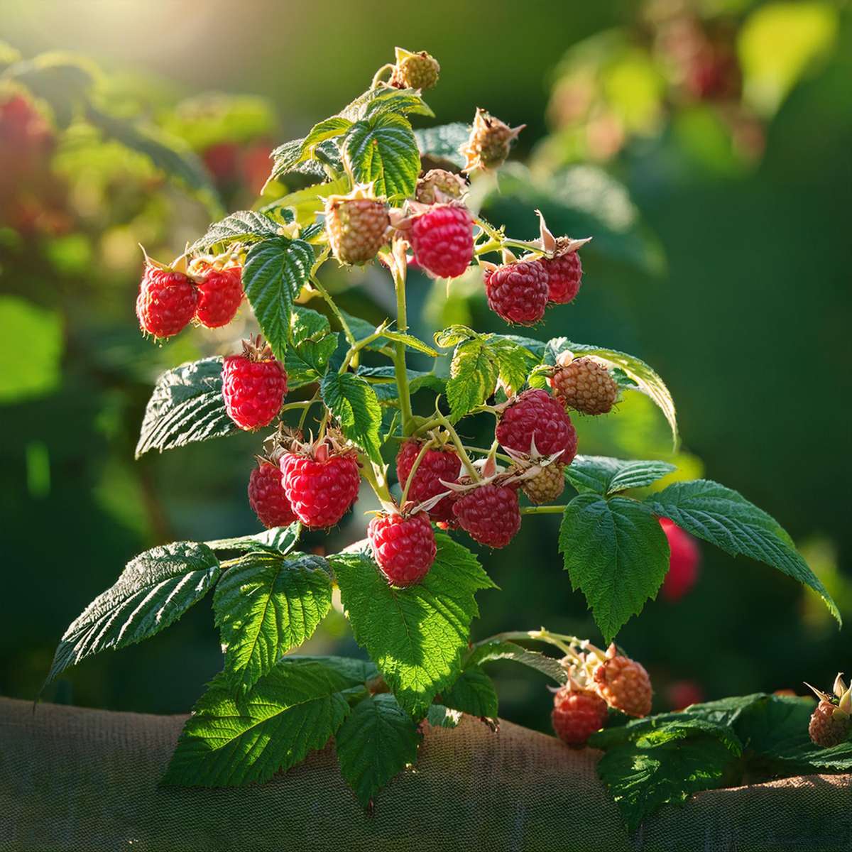 Florastore Himbeerpflanze - 4 Stk - Rubus Idaeus 'Malling Promise' - Höhe 50-60Cm - ⌀15Cm
