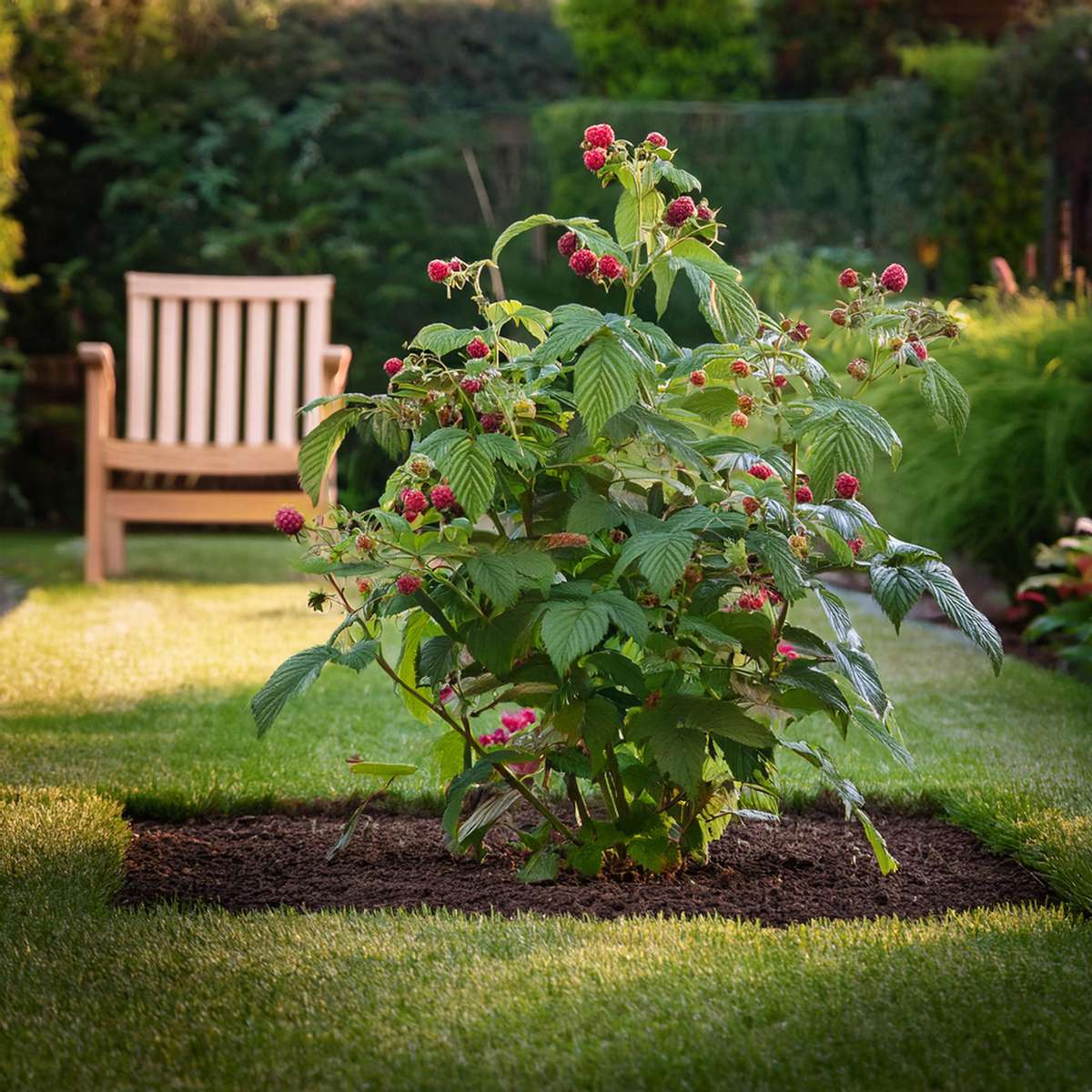 Florastore Himbeerpflanze - 4 Stk - Rubus Idaeus 'Malling Promise' - Höhe 50-60Cm - ⌀15Cm