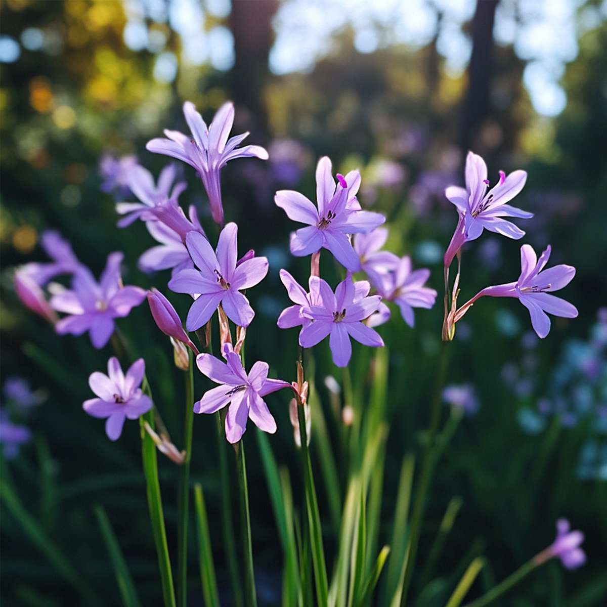 Florastore Knobikraut - 3 Stk - Tulbaghia Violacea - Höhe 15-25Cm - ⌀9Cm