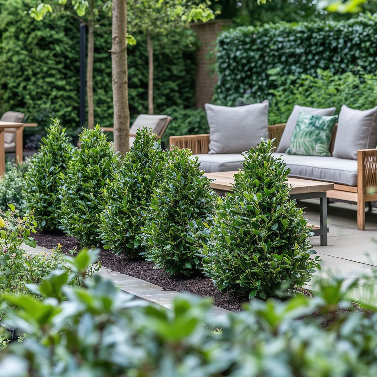 Florastore Japanische Stechpalme - 2 Stk - Ilex Crenata 'Jenny' - Höhe 55-65Cm - ⌀21Cm