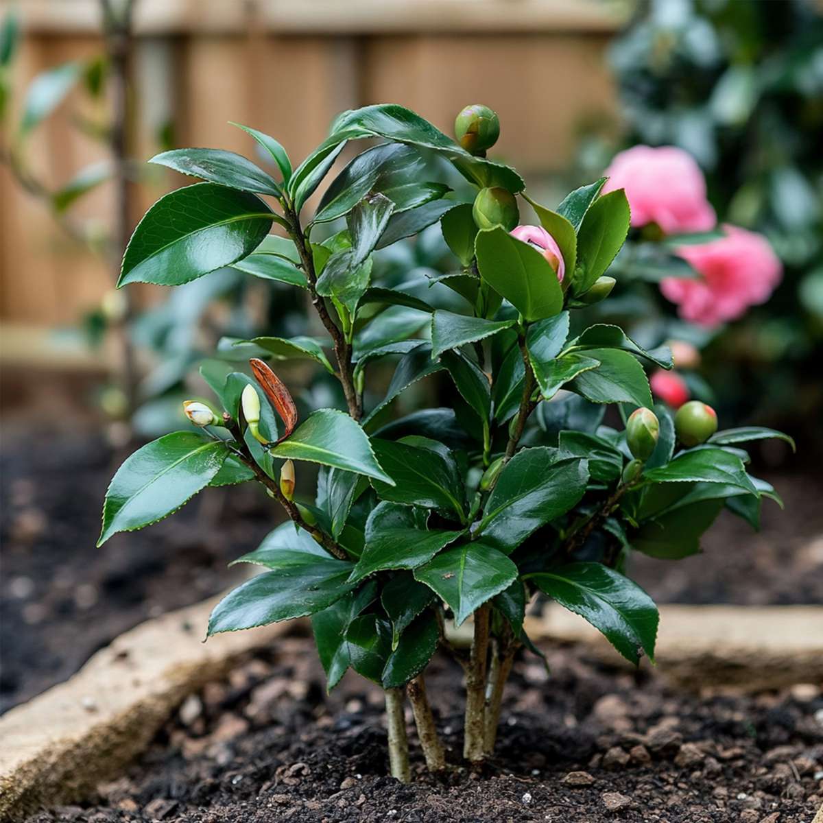 Florastore Japanische Rose - 2 Stk - Camellia Japonica 'Dr. King' - Höhe 50-60Cm - ⌀15Cm