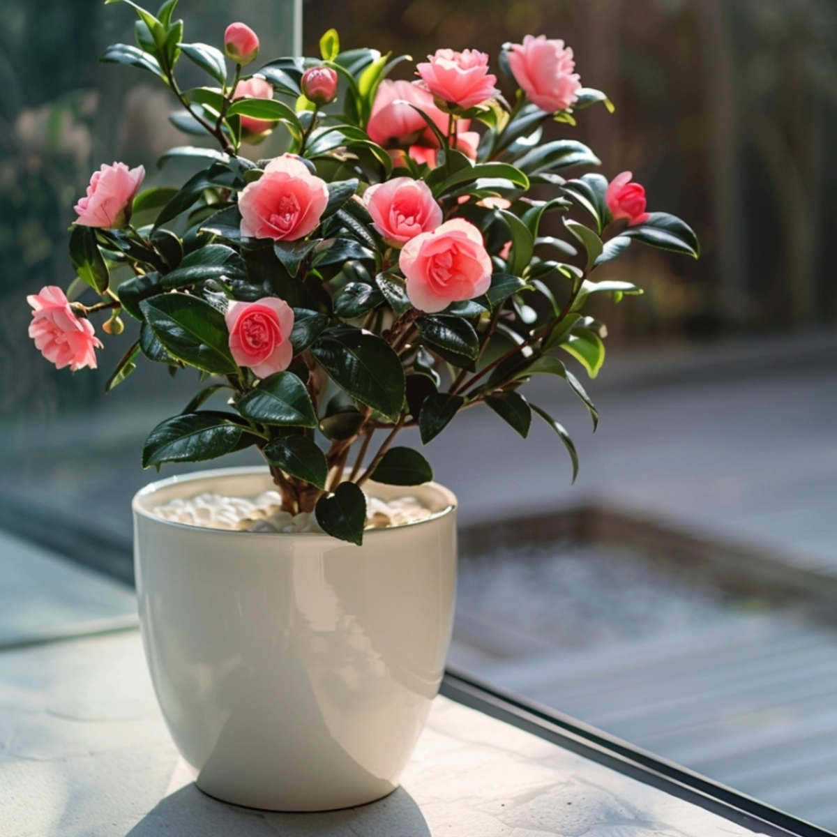Florastore Japanische Rose - Camellia Japonica 'Dr. King' - Höhe 50-60Cm - ⌀15Cm