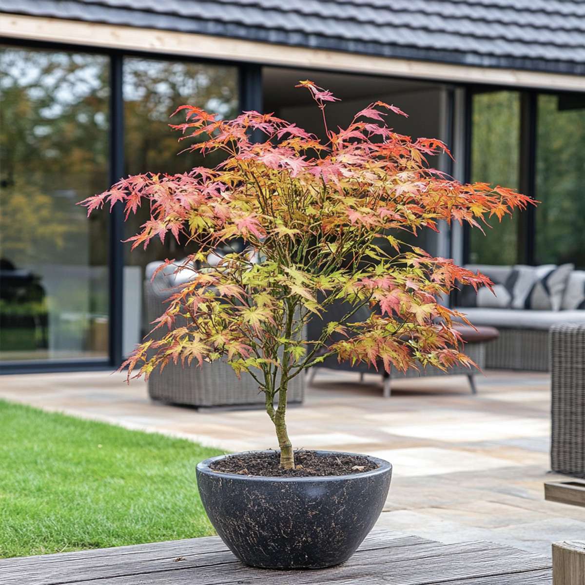Florastore Japanischer Ahorn - 2 Stk - Acer Palmatum 'Starfish' - Höhe 60-70Cm - ⌀19Cm