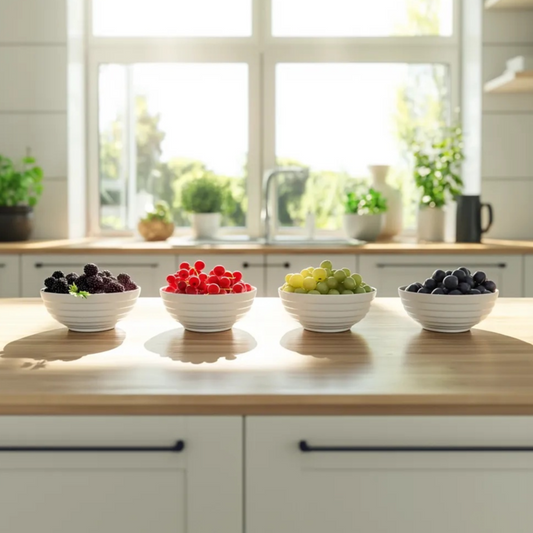 Florastore Beerenpflanzen - 4 Stk - Rubus, Rubrum, Uva, Fructosus - Höhe 25-40Cm - ⌀9Cm