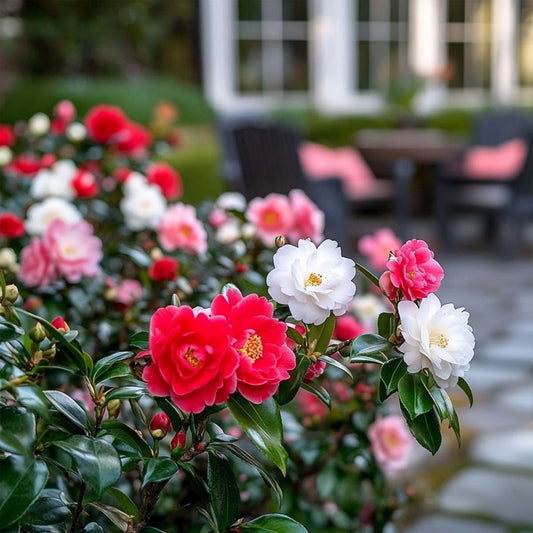 Florastore Japanische Rose - 6 Stk - Camellia Japonica - Höhe 25-40Cm - ⌀9Cm