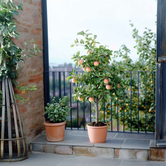 Florastore Apfelbaum Mit 3 Apfelsorten In Einem Baum - 2Er Set - Höhe 60-70 Cm - Topf 17Cm