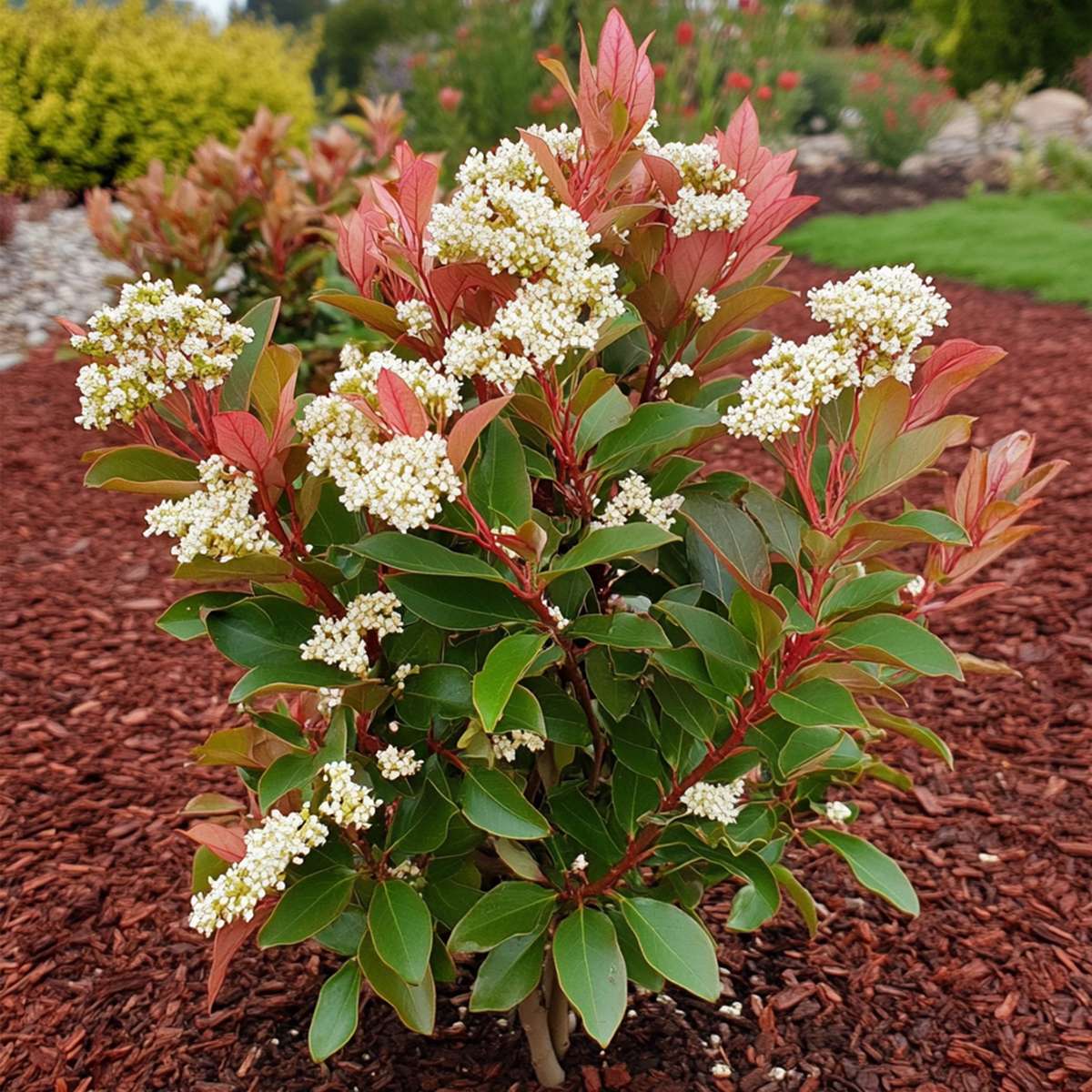 Florastore Glanzmispel - 2 Stk - Photinia Fraseri 'Red Robin' - Höhe 30-40Cm - ⌀17Cm