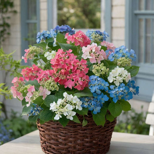 Florastore Hortensie - 3 Stk - Hydrangea Macrophylla - Höhe 25-40Cm - ⌀9Cm