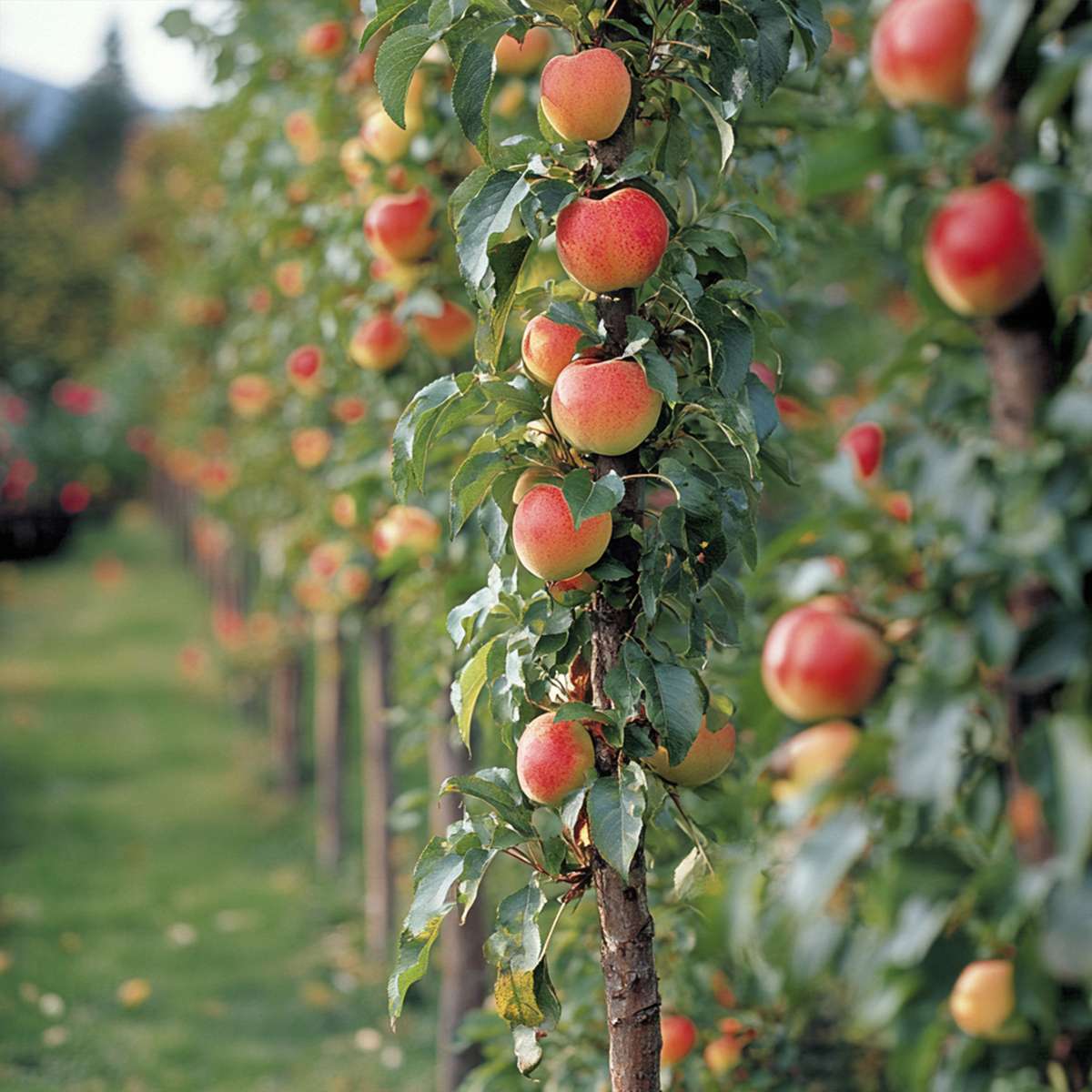 Florastore Fruchtsäulen - 6 Stk - Apfel, Birne - Höhe 60-70Cm - ⌀9Cm