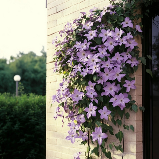 Florastore Waldrebe - 2 Stück - Clematis 'Hagley Hybrid' - Höhe 100-120Cm - ⌀17Cm