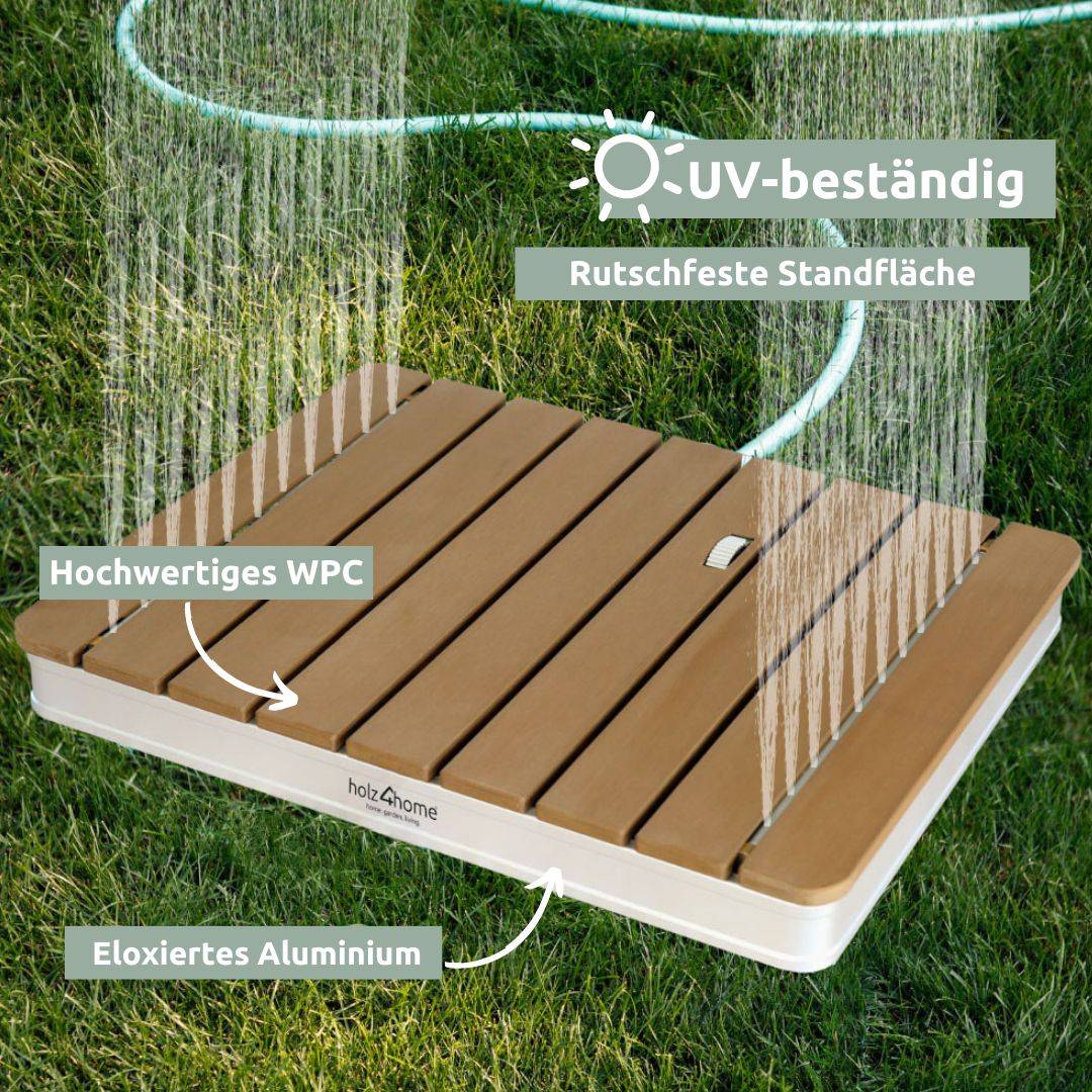 Bodendusche für Pool, Garten und Camping - Gartendusche mit Zubehör