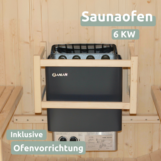 Fasssauna Pini wood Outdoor Sauna inkl. Ofen 2 / 4 Personen