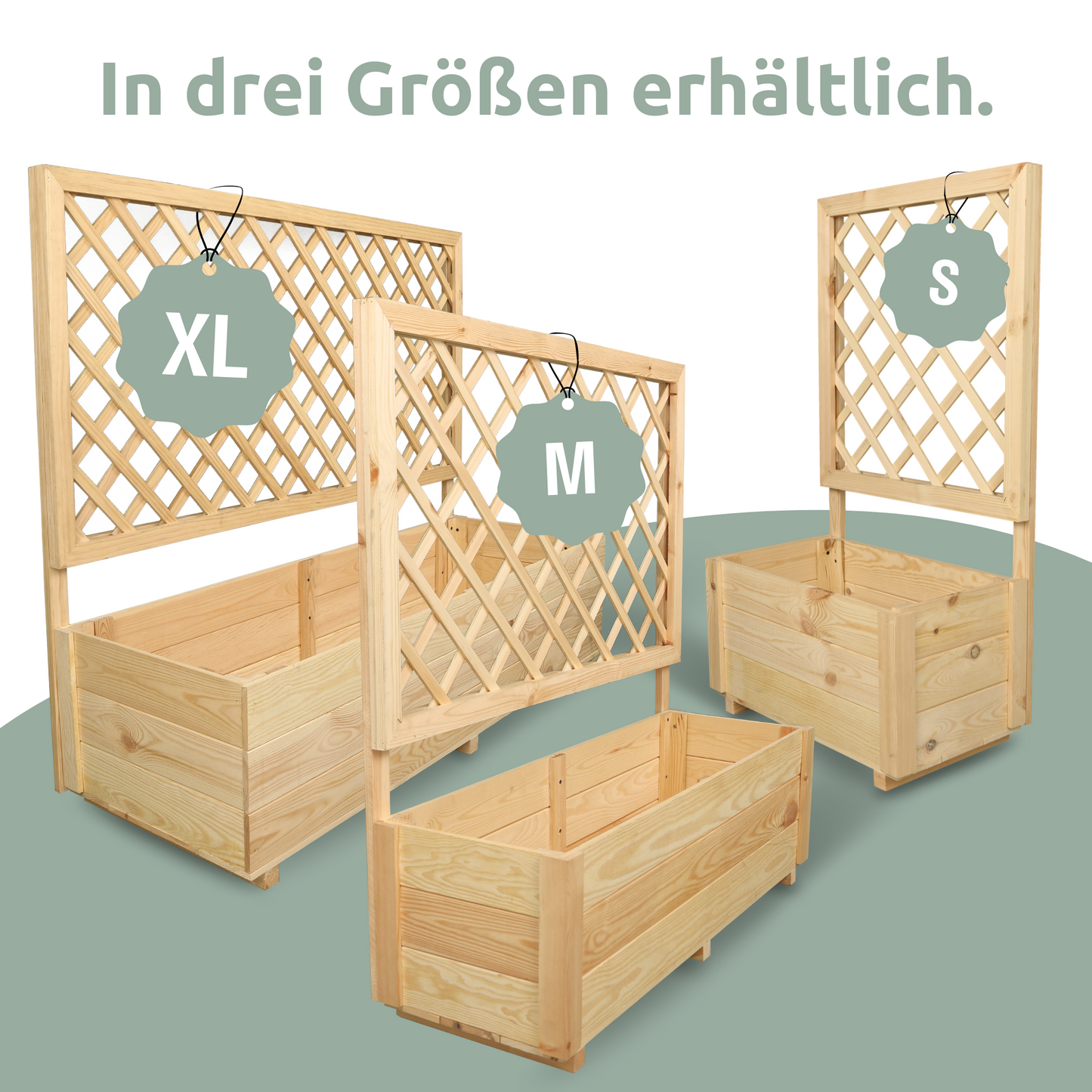 Pflanzkasten mit Rankgitter Pflanzkübel und Spalier für Rankpflanzen S/M/L