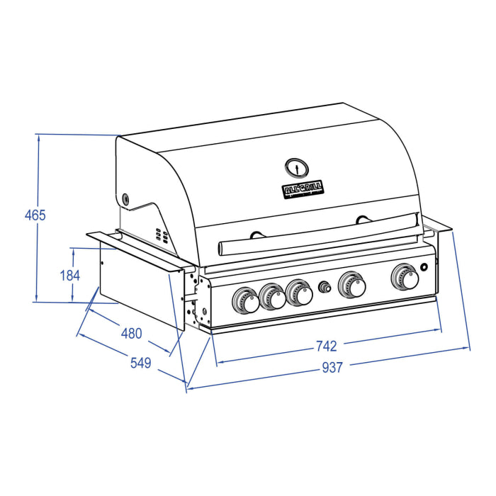 TOP-LINE - ALLGRILL CHEF L - BUILT-IN mit Air System Black