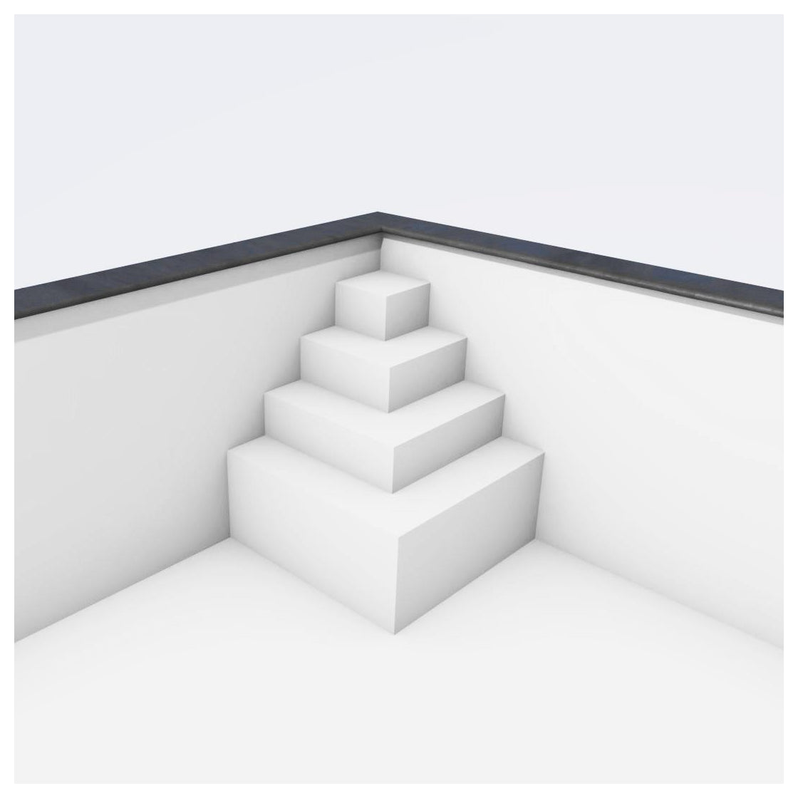 Ecktreppe Smart 118x118x128 cm (lxbxh) | 4-stufig