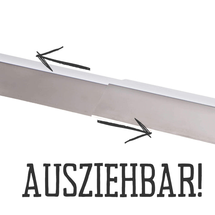 Edelstahl Flammblech schmal, variabel 35-60 cm / 9 cm