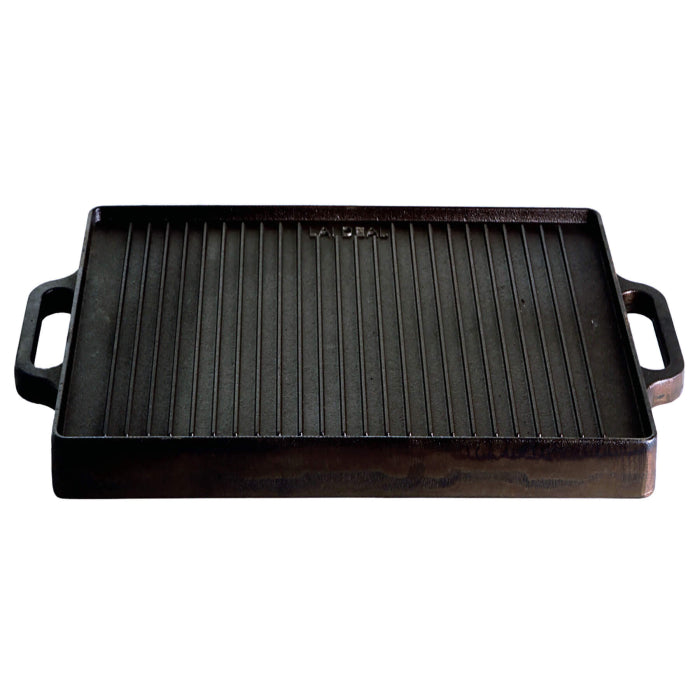 Grillplatte (Plancha) aus Gusseisen, 38 x 38 cm