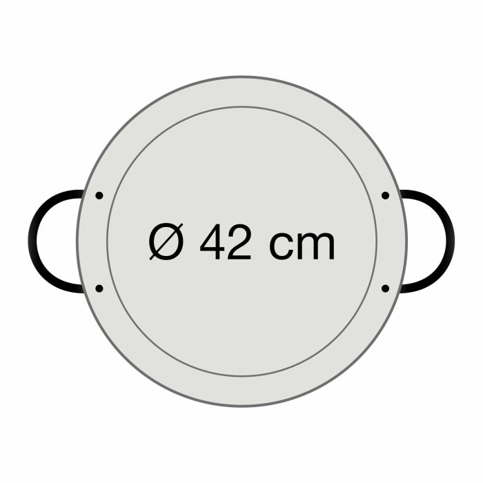 Paella-Pfanne Stahl poliert Ø 42 cm