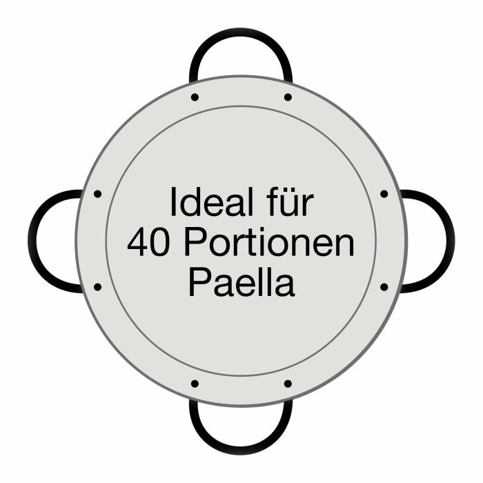 Paella-Pfanne Stahl poliert Ø 80 cm mit 4 Griffen