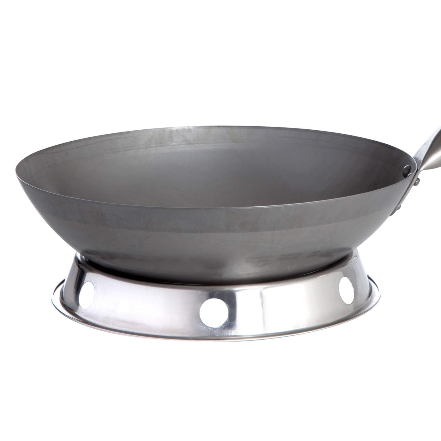 Original chinesische Wokpfanne, Ø 33 cm und Edelstahl-Wokring