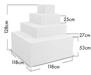 Ecktreppe Smart 118x118x128 cm (lxbxh) | 4-stufig